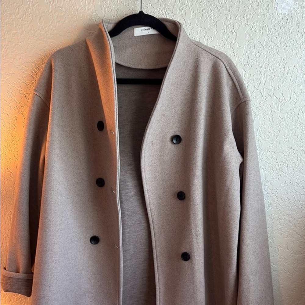 Double-Breasted Beige Coat